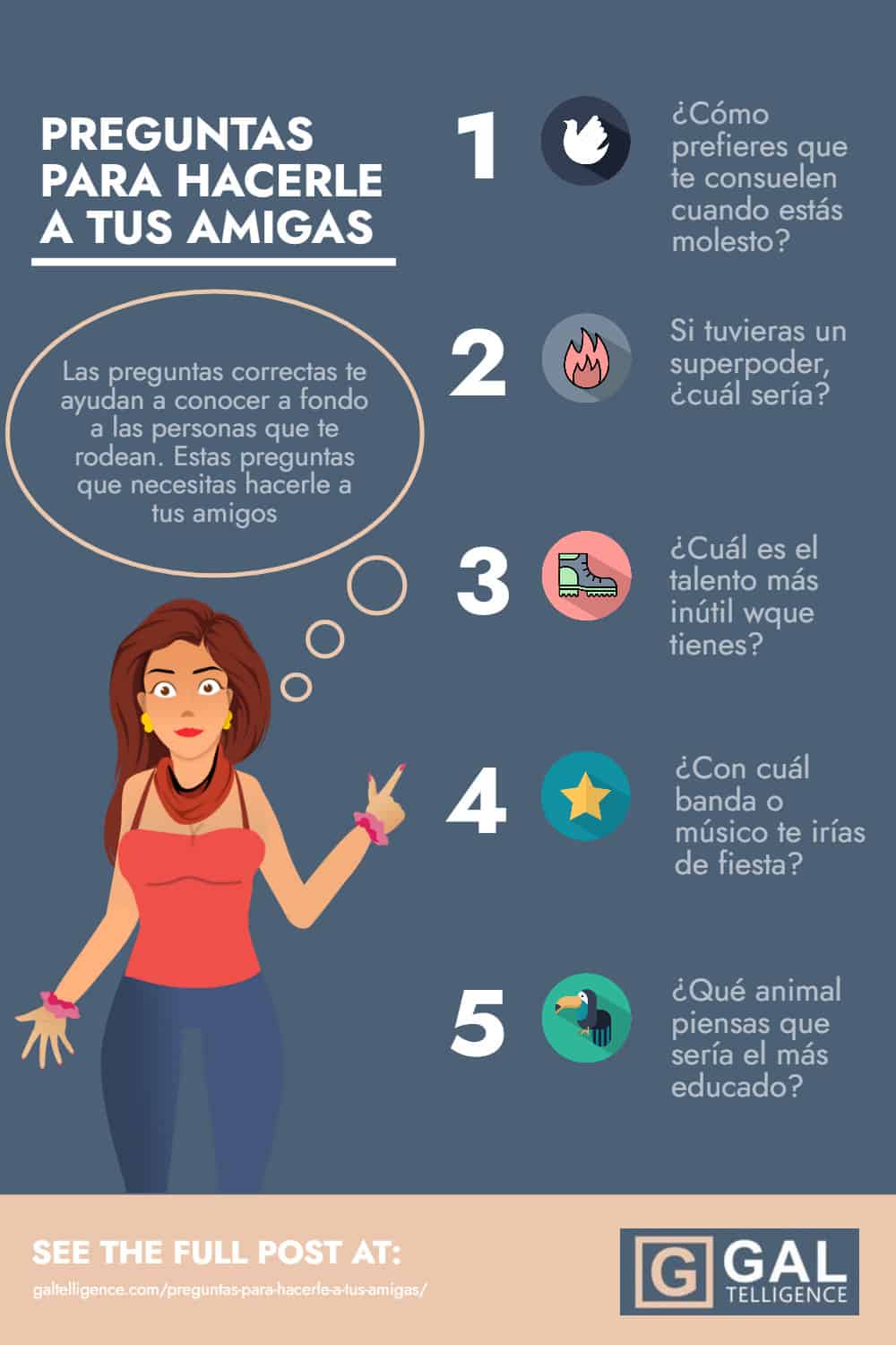 preguntas para hacerle a tus amigas - Infographic